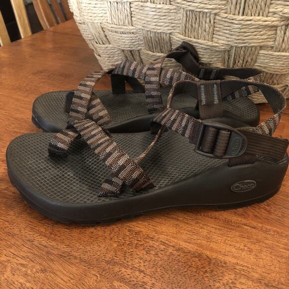 Chaco Z Men\'s Brown Geometric Vibram Hiking Sandals Water Sports Size 10 main image 7